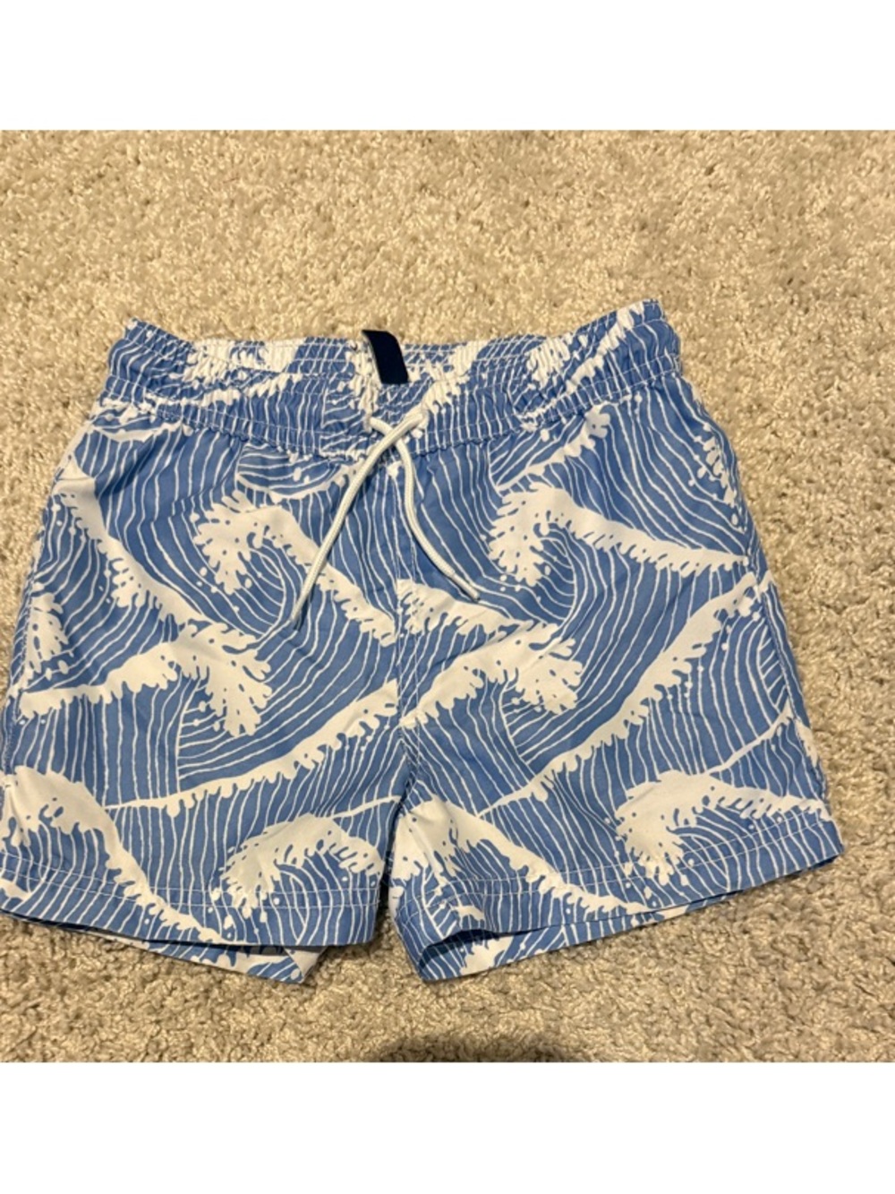 Janie and Jack Blue and White Wave Print Kids' Shorts size 3